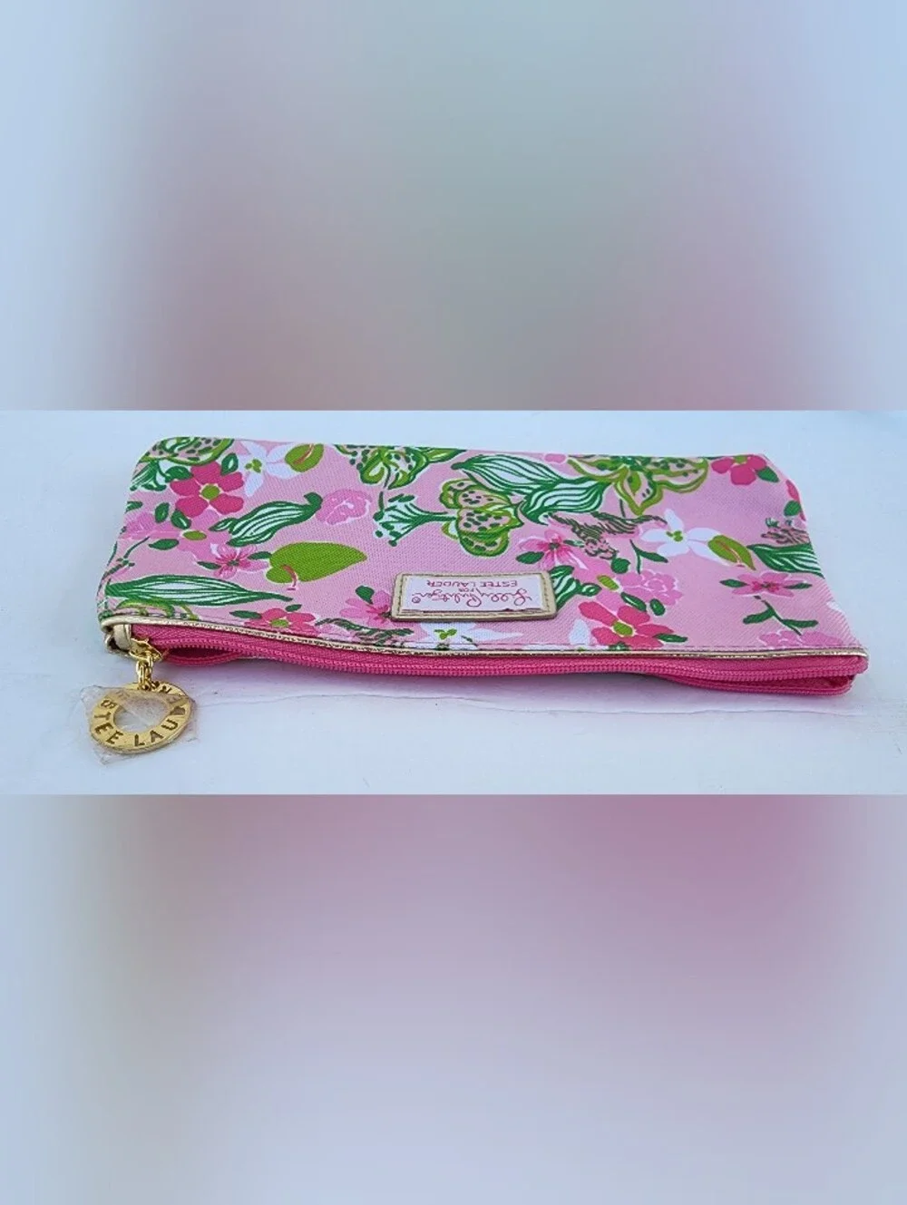 Lilly Pulitzer Pink Floral Zip Cosmetic Pouch!